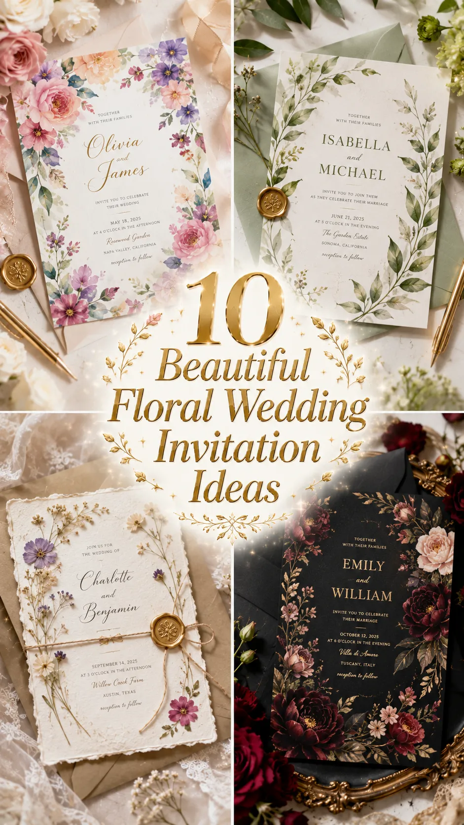 Beautiful Floral Wedding Invitation Ideas for Every Wedding Theme
