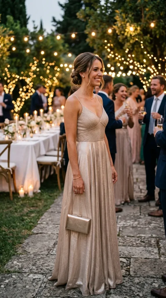 Choose Soft Metallic Tones for Evening Weddings