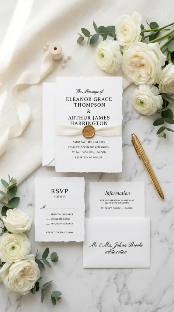Classic White Invitations