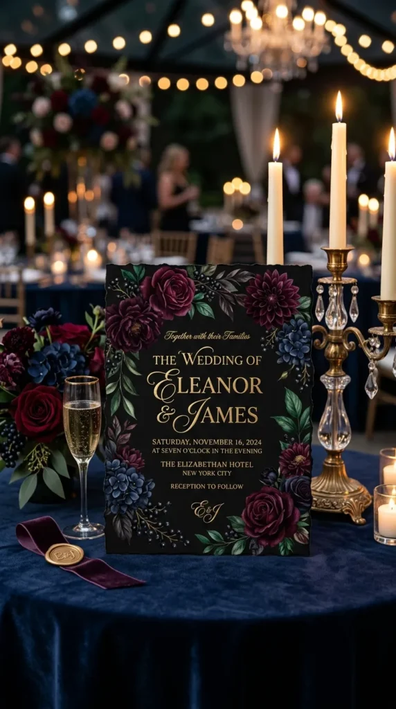 Dark Floral Invitations