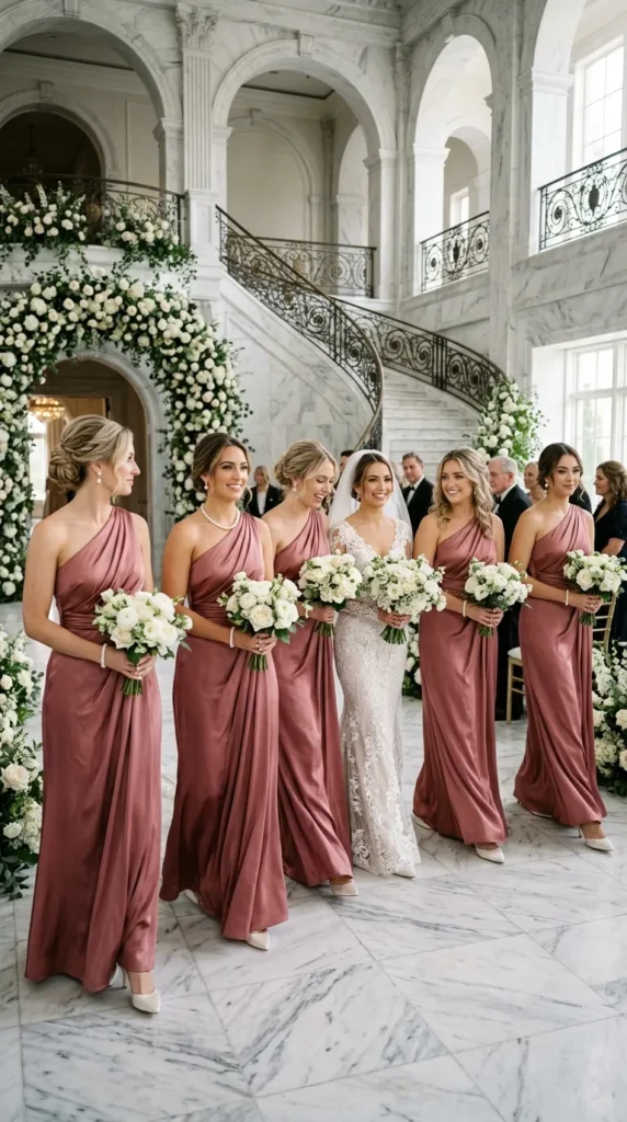 Draped One-Shoulder Silhouettes