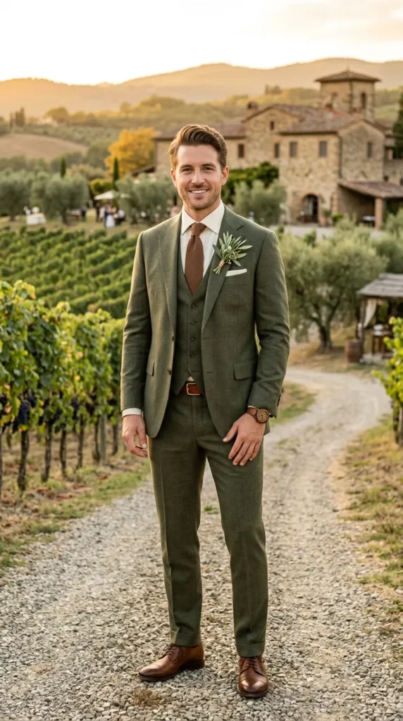 Earth-Tone Wedding Suit