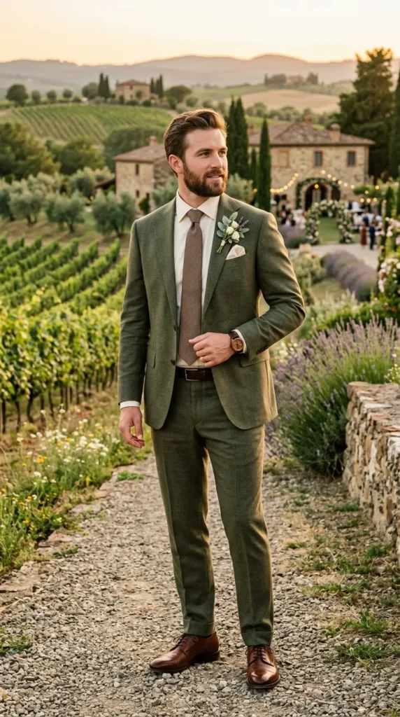 Earth-Tone Wedding Suit