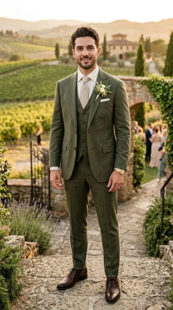 Earth-Tone Wedding Suit