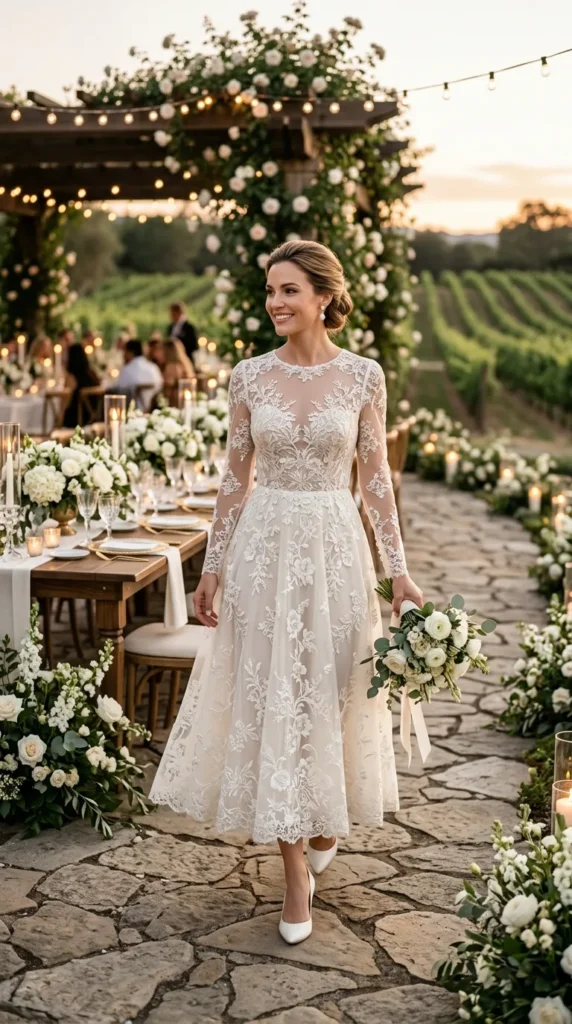 Elegant Lace Midi Dress