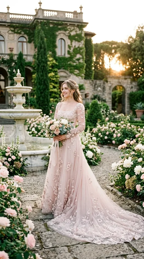 Fall in Love with a Soft Blush Wedding Dress