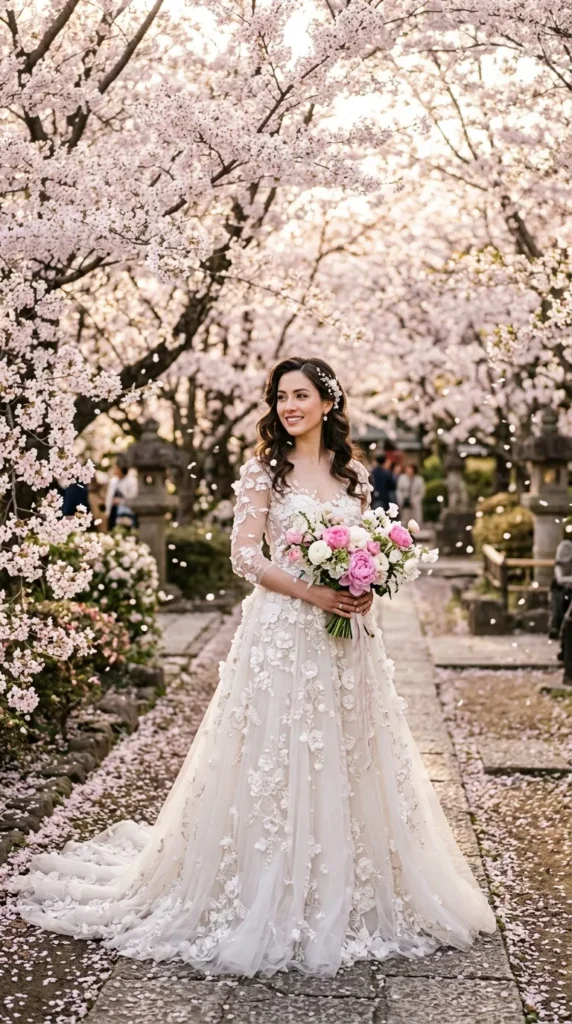 Floral Appliqué Wedding Dress
