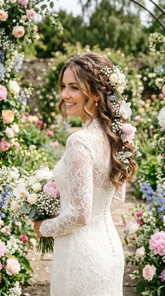 Floral-Inspired Bridal Hairstyle