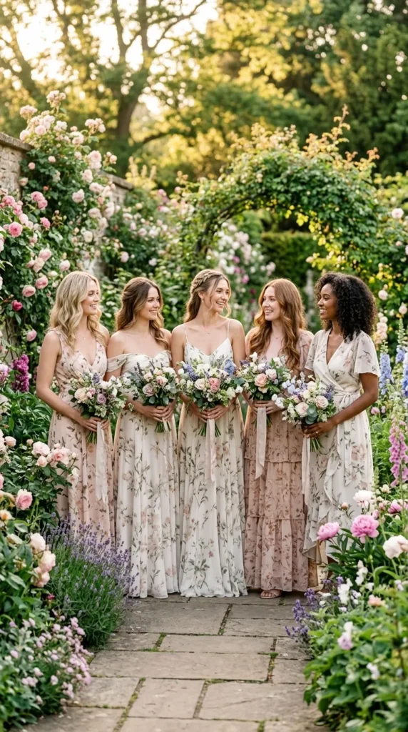 Floral Print Bridesmaid Dresses