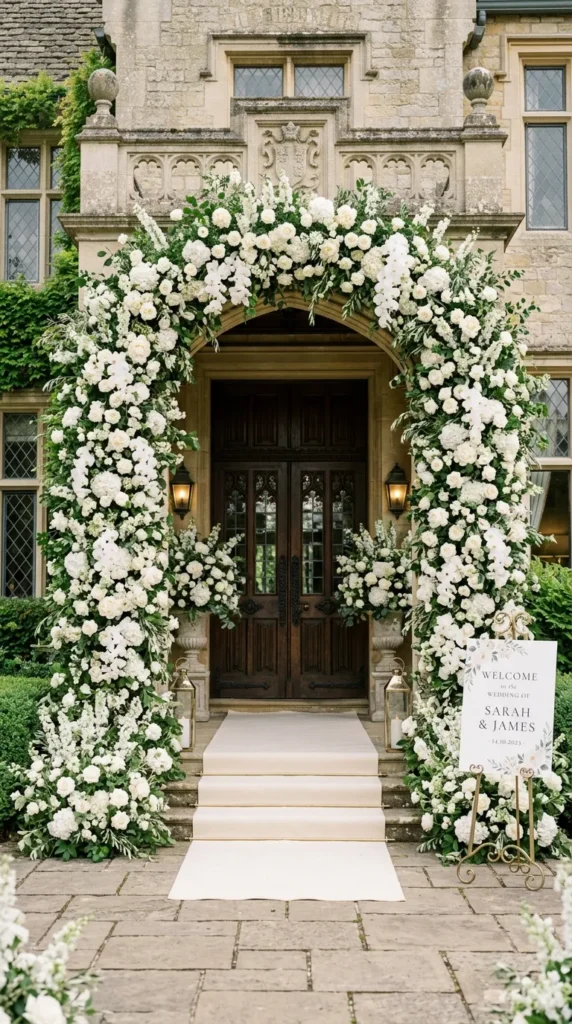 Frame the Entrance with Floral Arrangements