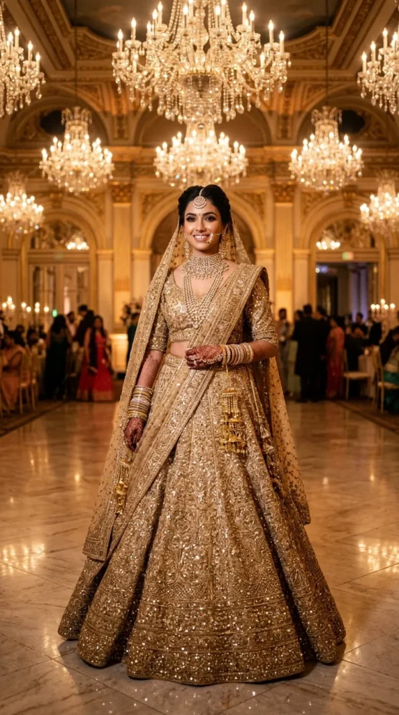 Gold Embellished Bridal Lehenga