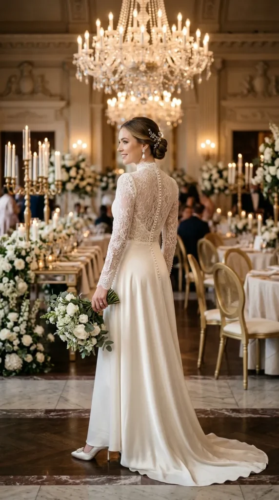 High-Neck Reception Dress