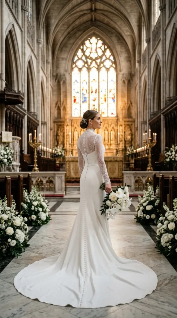High-Neck Wedding Dress