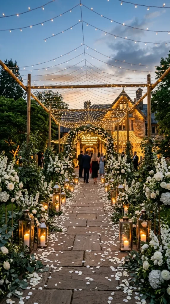 Illuminate the Entrance with String Lights