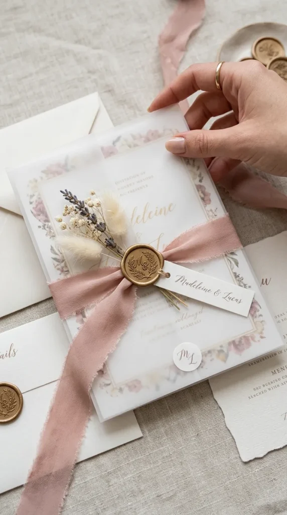 Layer Invitations with Vellum Wraps