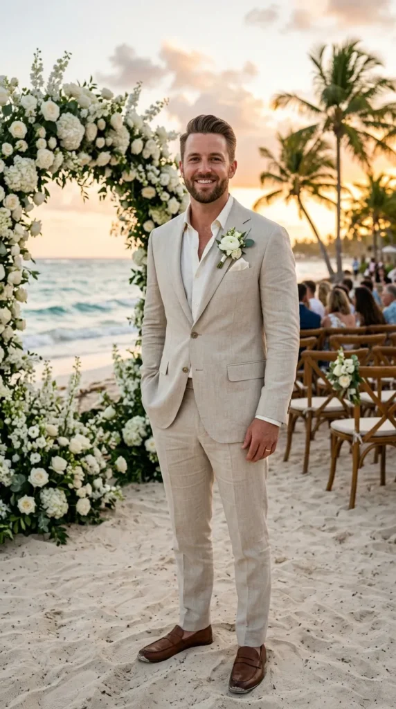 Linen Suit for Destination Weddings
