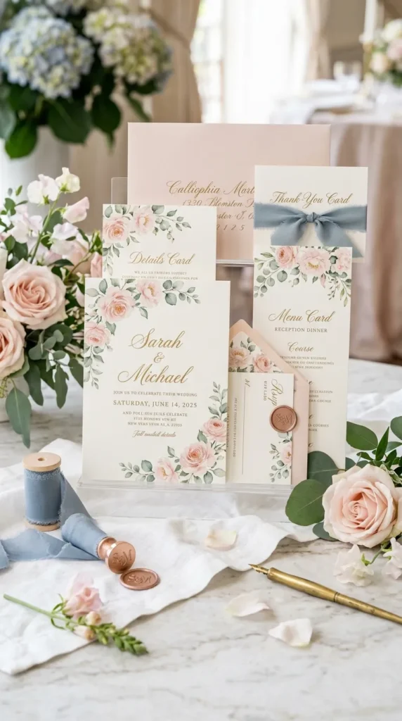 Matching Floral Stationery Suite
