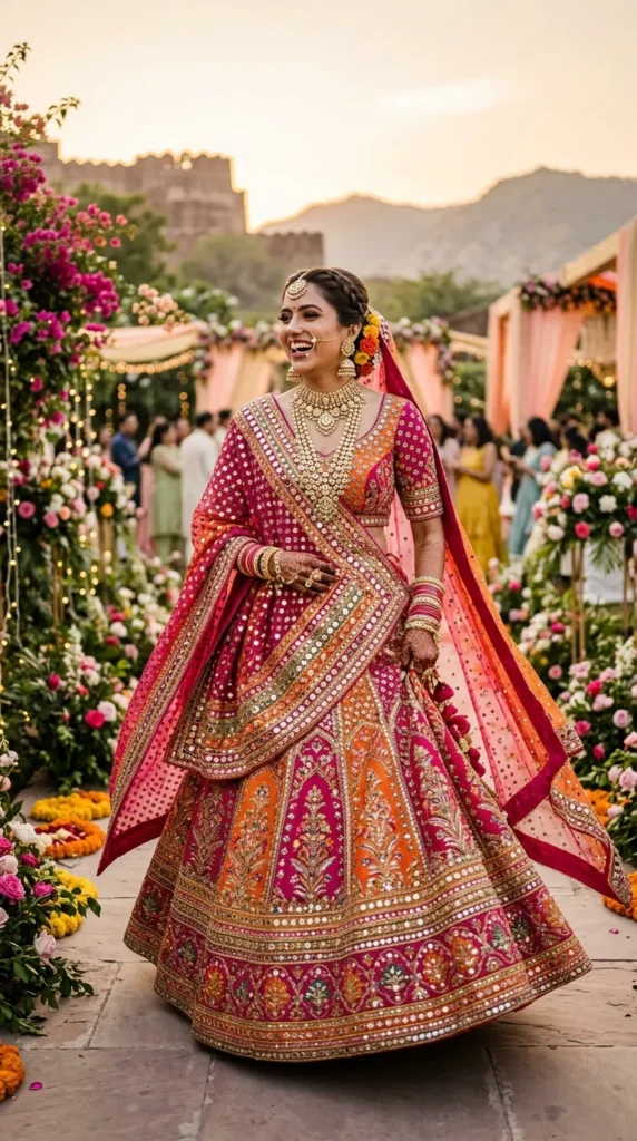 Mirror Work Bridal Lehenga