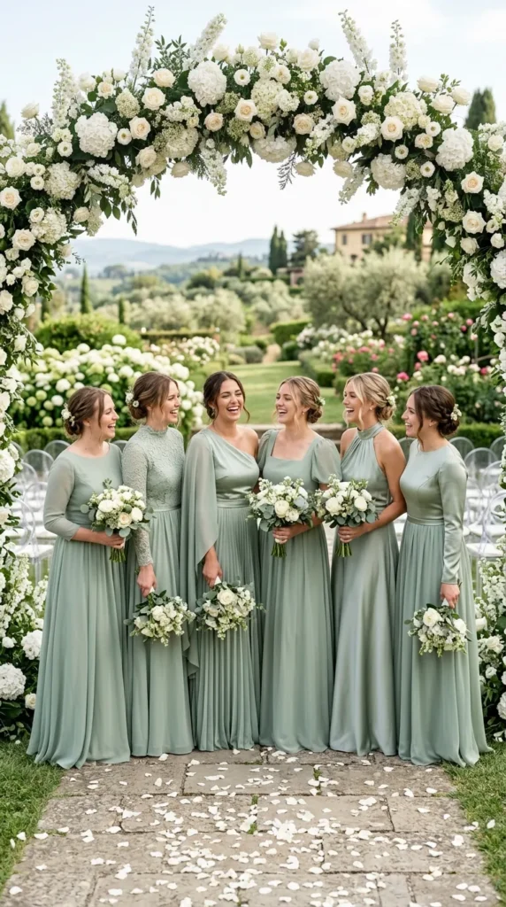 Mismatched Dresses in Coordinated Colors
