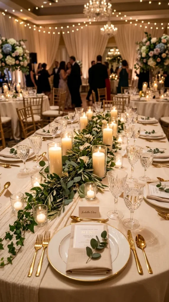 Mix Candles with Greenery