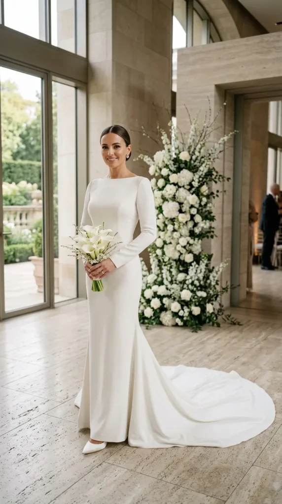 Modern Crepe Bridal Gown