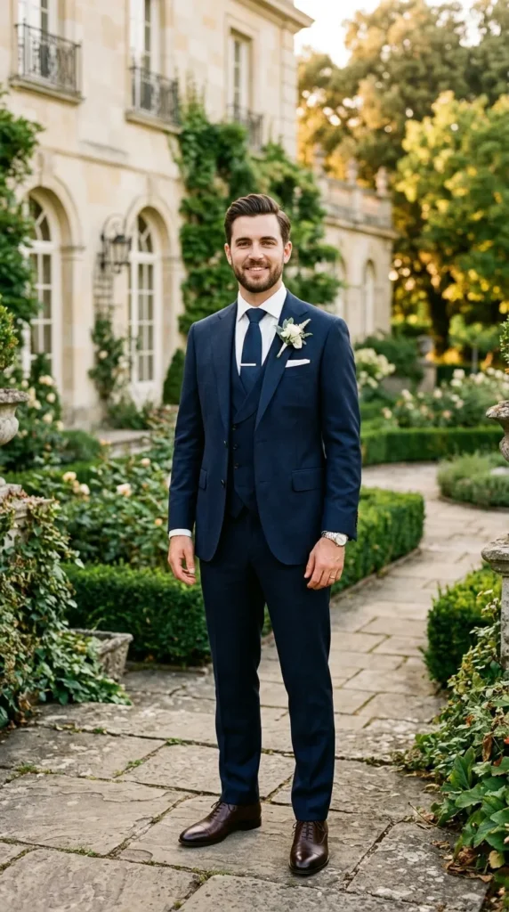 Modern Navy Three-Piece Suit
