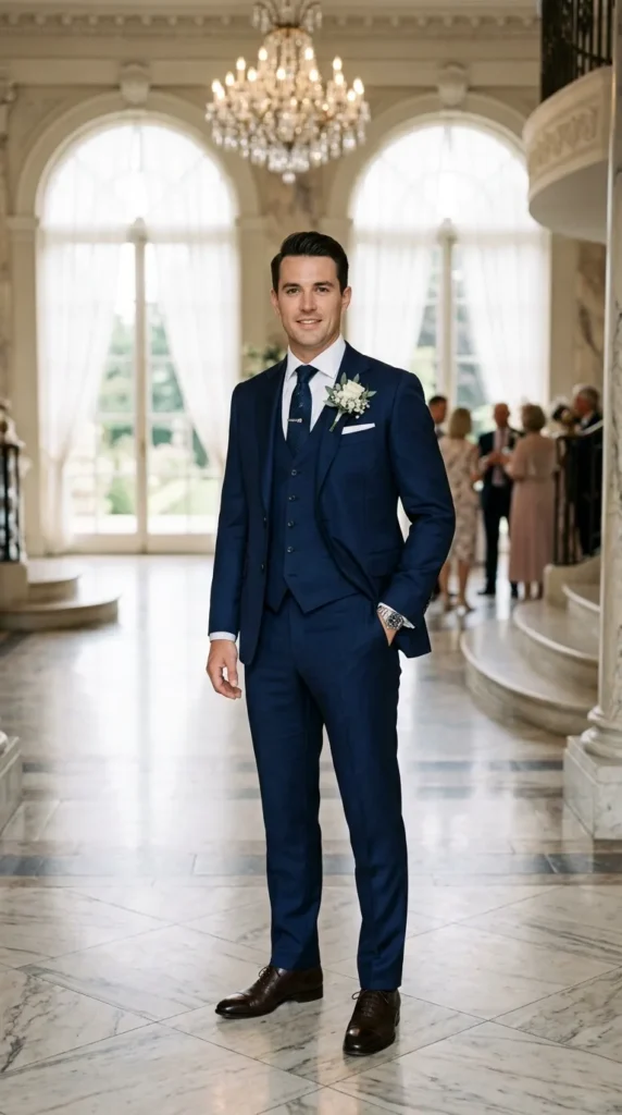 Navy Blue Three-Piece Suit