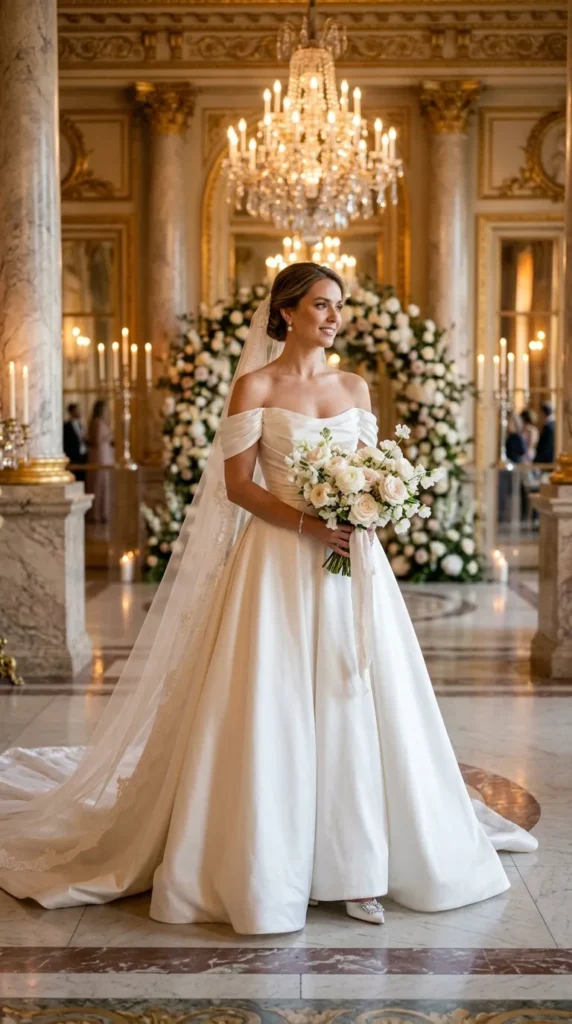 Off-the-Shoulder Royal Elegance