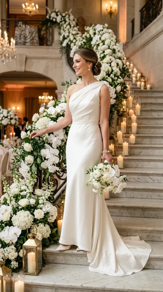 One-Shoulder Wedding Dress