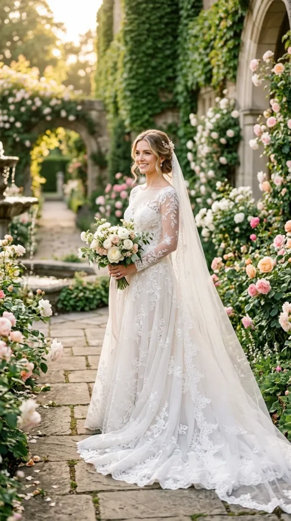Romantic Floral Lace Gown