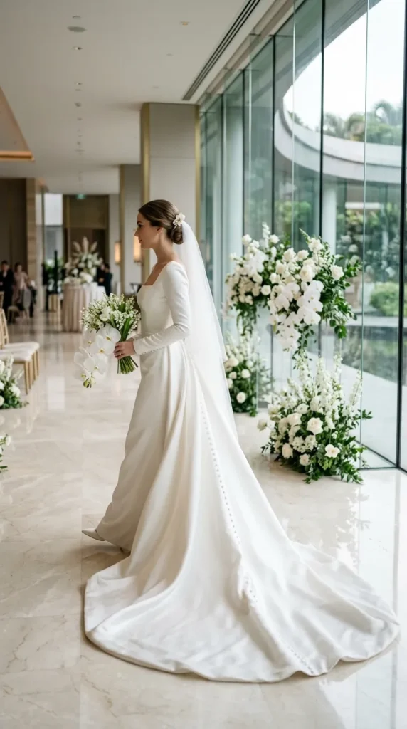 Sleek Satin Wedding Gown