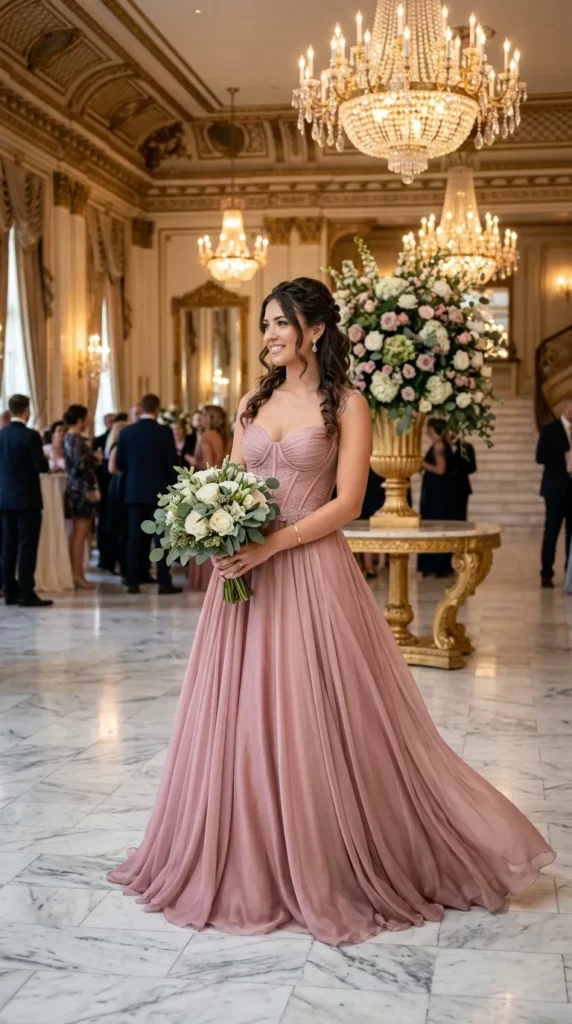 Structured Bodices with Flowing Skirts