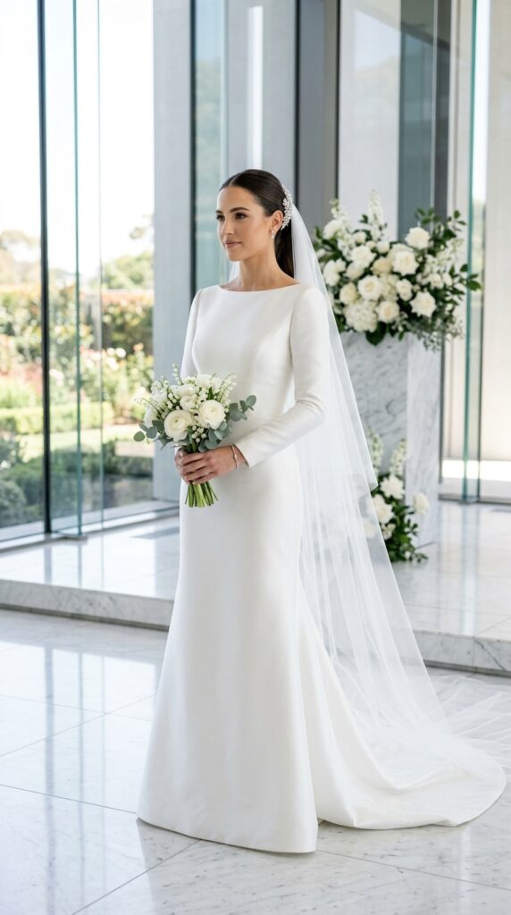 Style a Sleek Ponytail with a Modern Veil