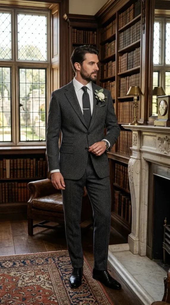 Tailored Suit with Textured Fabric