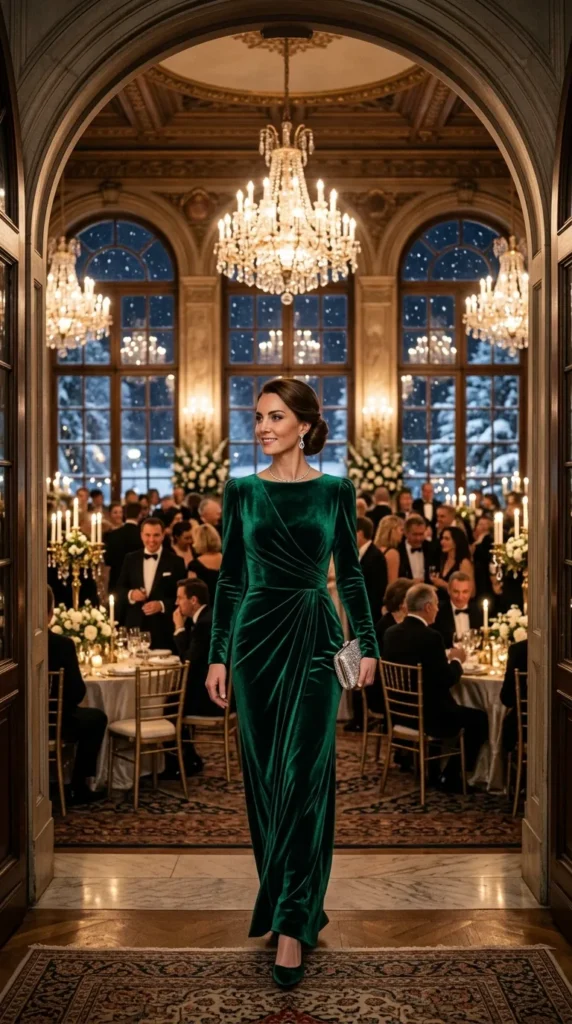 Wear a Velvet Maxi Dress for Winter Elegance