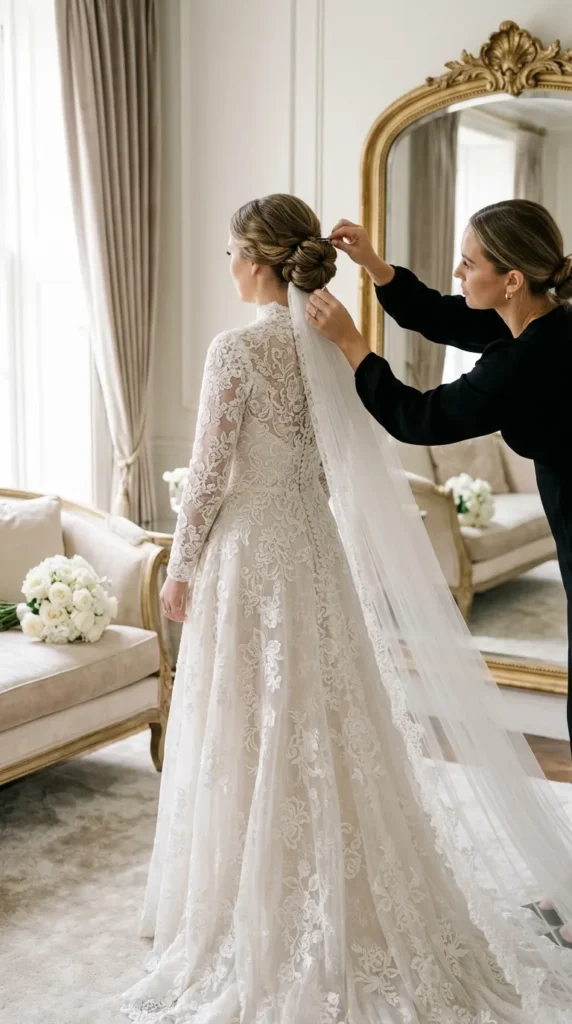 Coordinate Your Veil With the Low Bun