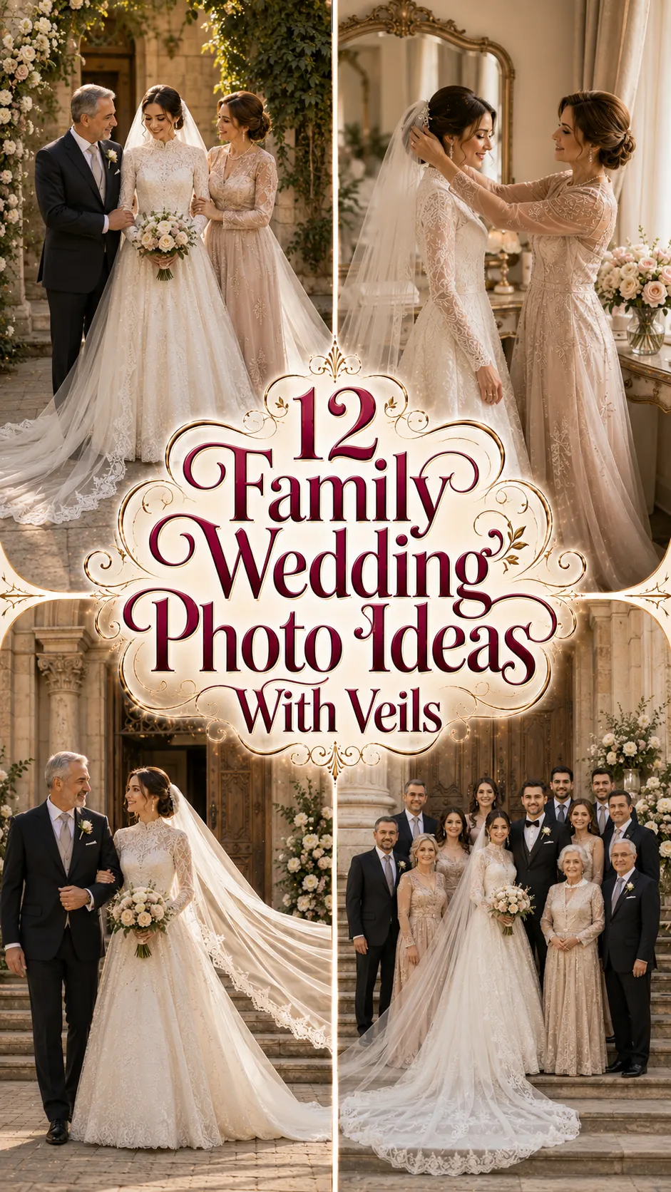 Family Wedding Photo Ideas With Veils