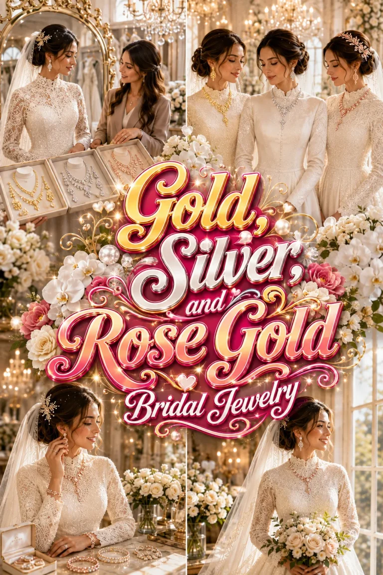 How to Choose Between Gold, Silver, and Rose Gold Bridal Jewelry