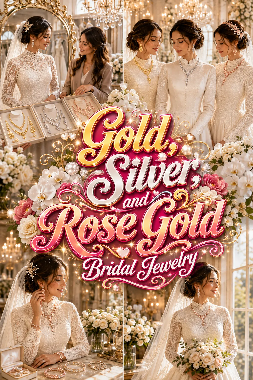 How to Choose Between Gold, Silver, and Rose Gold Bridal Jewelry