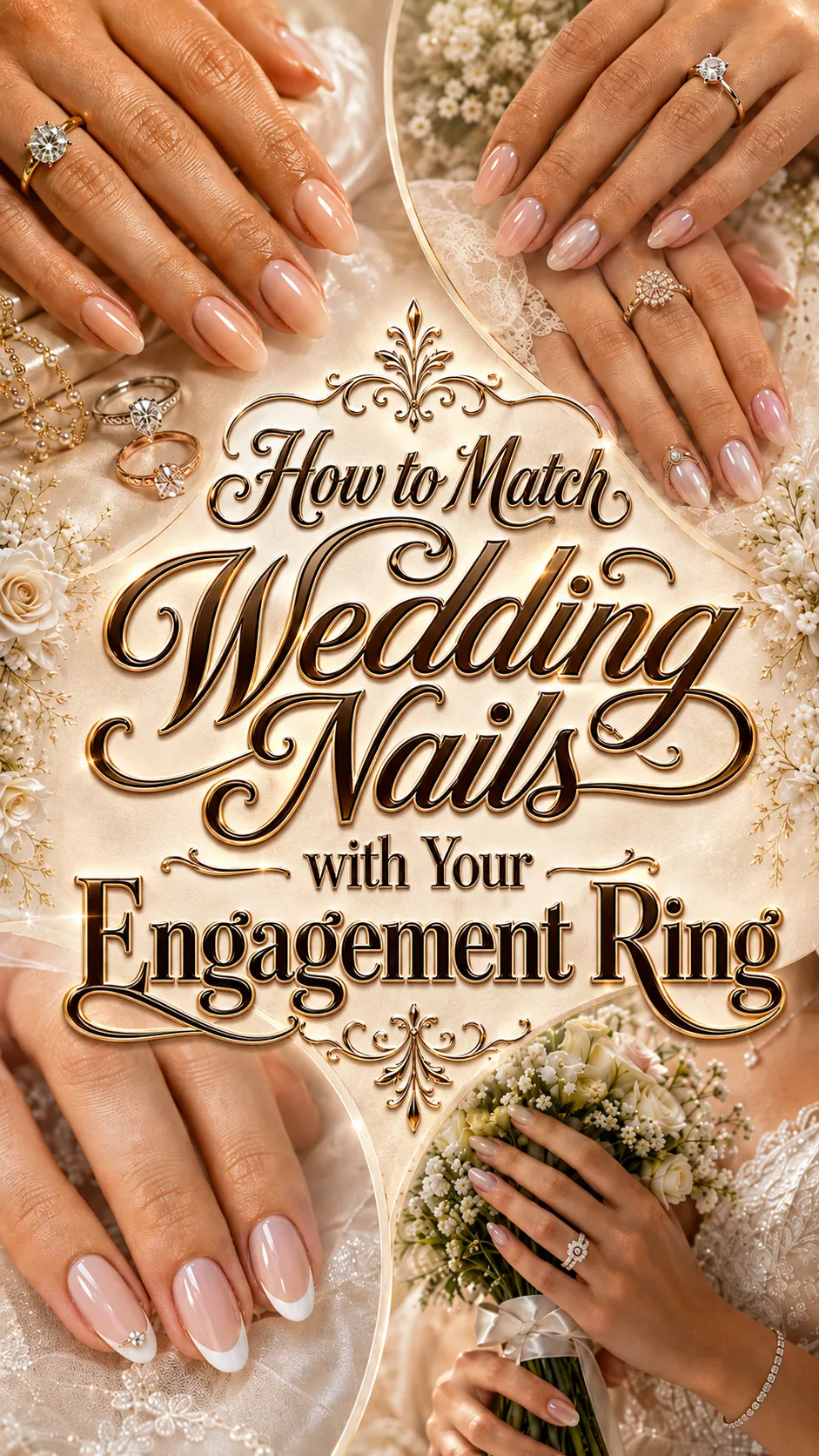 How to Match Wedding Nails with Your Engagement Ring