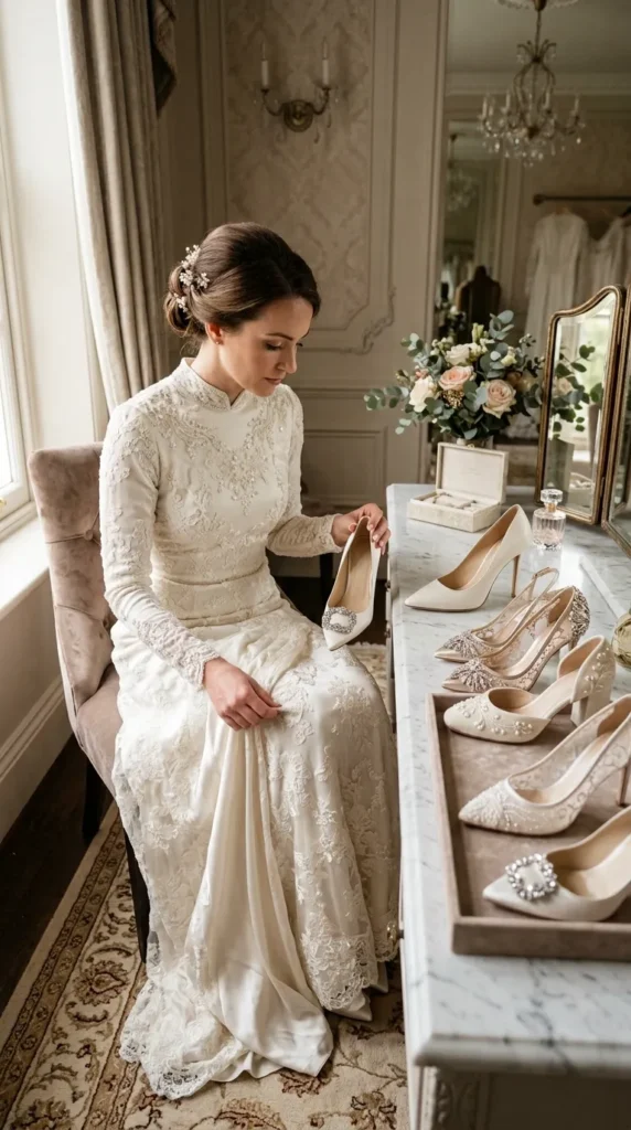 Match the Shoe Material to the Wedding Style