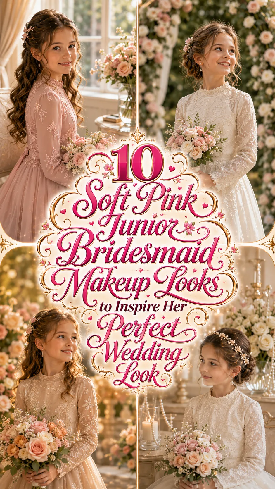 Soft Pink Junior Bridesmaid Makeup Looks to Inspire Her Perfect Wedding Look
