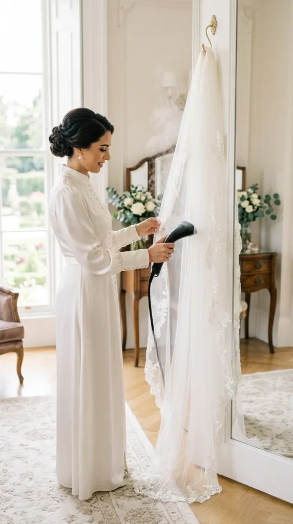 Steam the Veil Before the Wedding