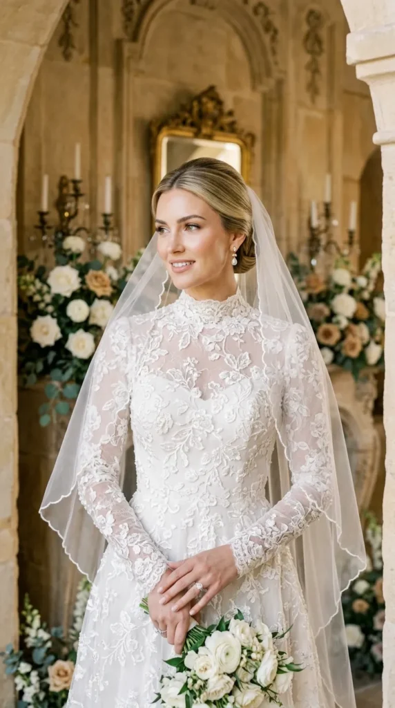 Wedding Veils for Diamond-Shaped Faces