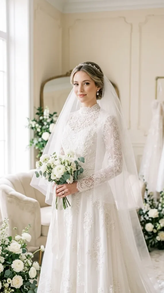 Wedding Veils for Long or Oblong Faces