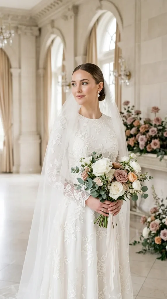 Wedding Veils for a Heart-Shaped Face