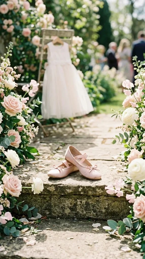 Blush Pink Ballet Shoes With a Satin Ribbon