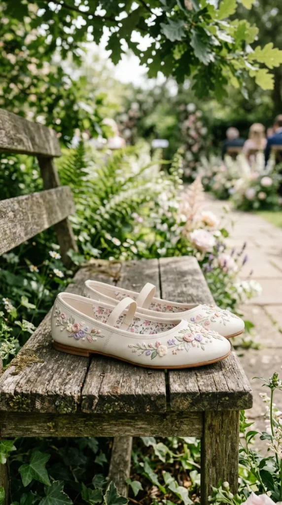 Floral Ballet Flats for a Garden Wedding