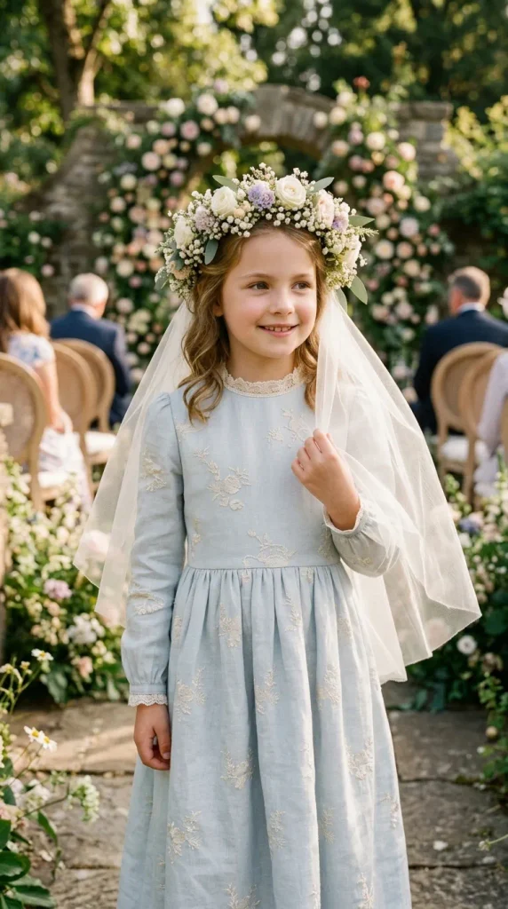 Floral Crown With a Light Veil