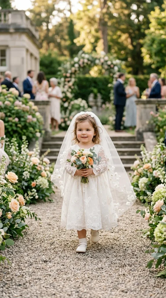 Floral Toddler Mini Bride Veil